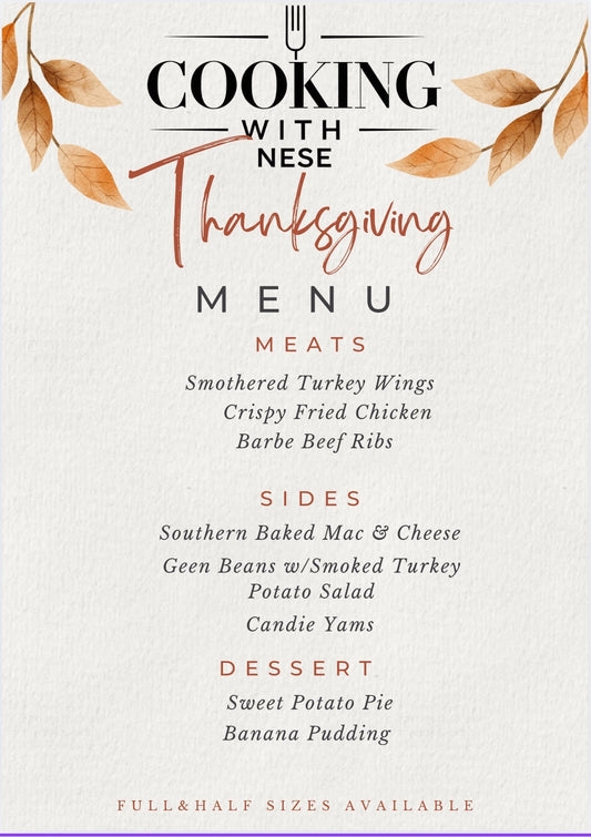 Thanksgiving Catering Menu