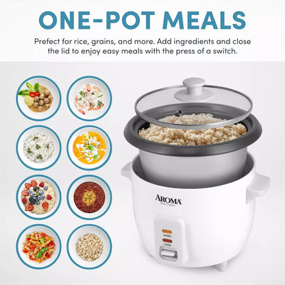 AROMA Housewares 6-cup (cooked) 1.5 Qt. One Touch Rice Cooker